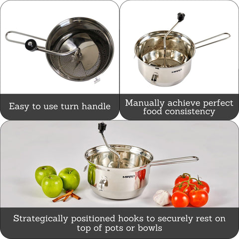 Mirro stainless steel close-up highlighting smooth surface for easy cleaning