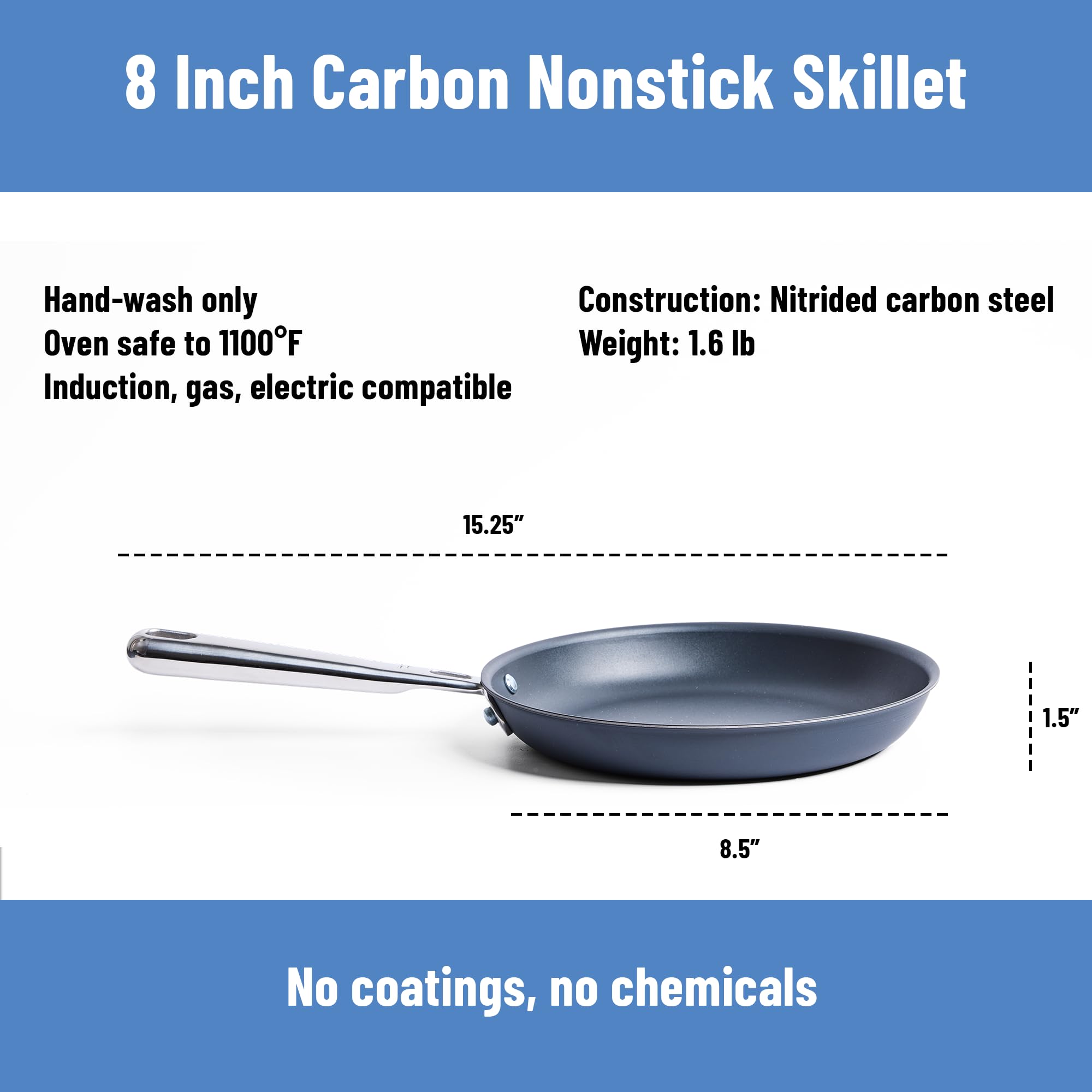 Misen skillet over an open flame on a grill demonstrating 1100°F rated durability