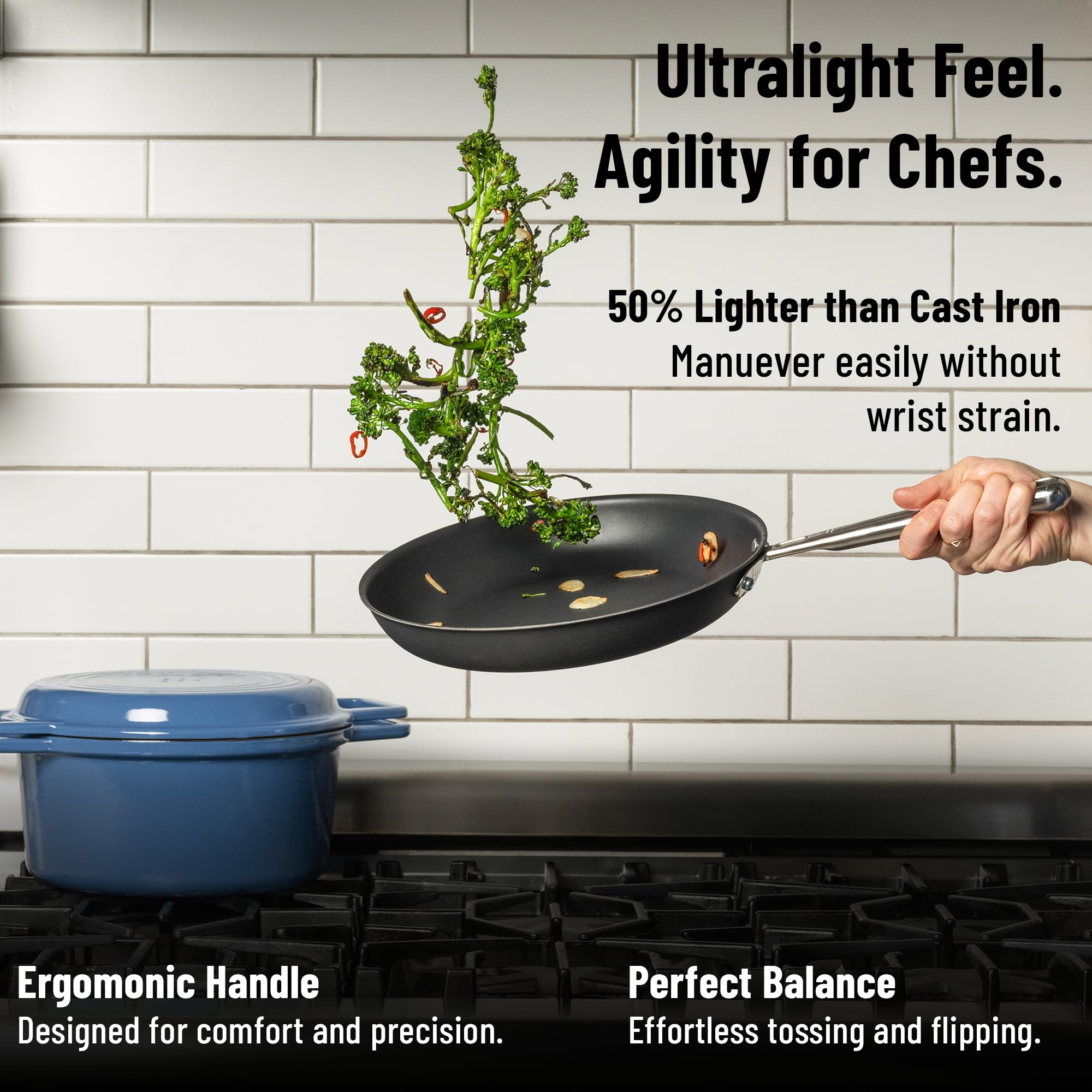 Misen skillet inside an oven under a broiler illustrating oven-safe high-heat use