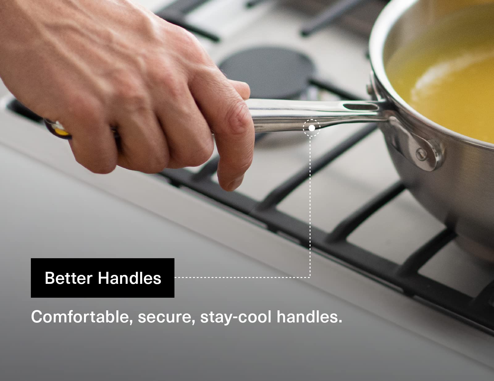 Misen saucier interior curve for whisking and smooth stirring benefit