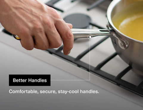 Misen saucier interior curve for whisking and smooth stirring benefit