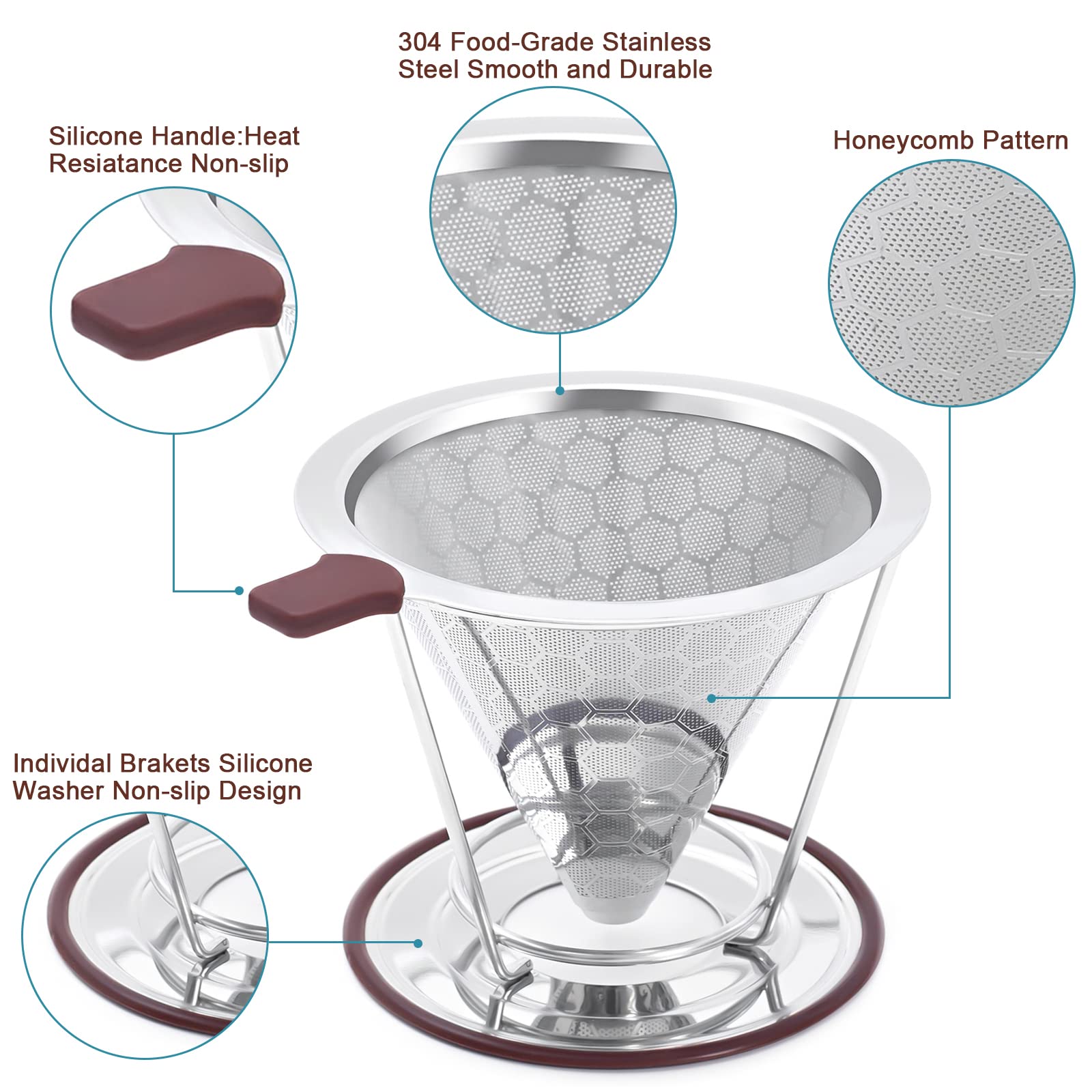 MISETTO close-up of 800-mesh double-layer screen highlighting fine filtration and flavor benefit