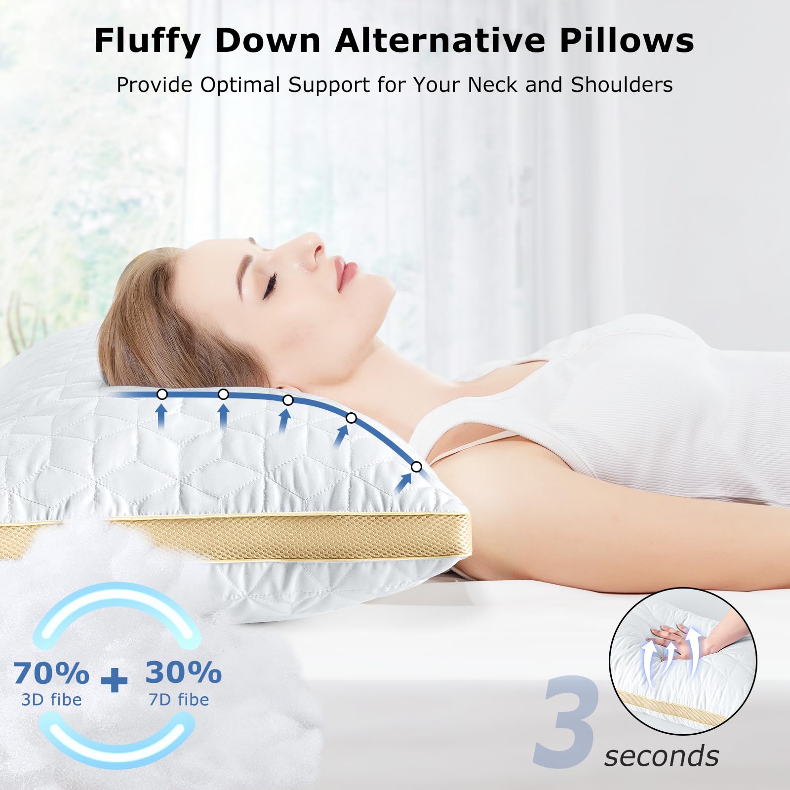 mislili pillow in use by sleeper demonstrating comfortable neck alignment