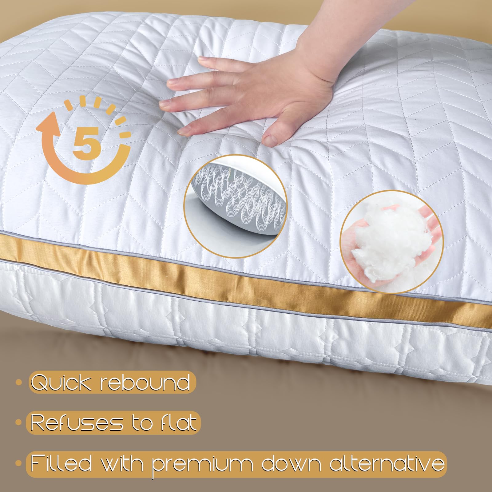 mislili pillow being removed from vacuum seal, demonstrates fast loft recovery
