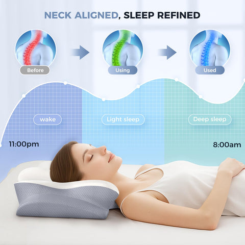 Missleep size scale with ruler to show pillow dimensions and fit