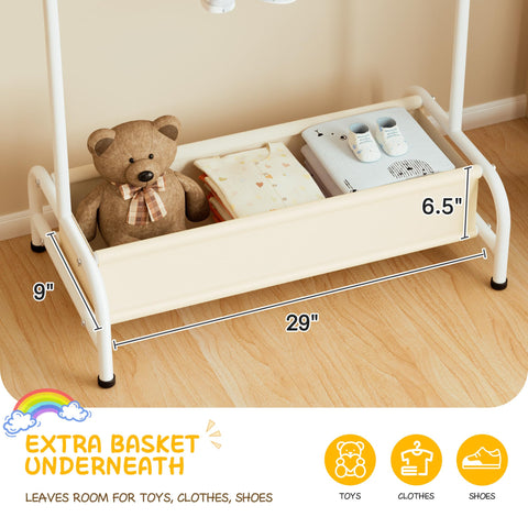 MISSLO basket filled with toys and shoes demonstrating extra organized storage space