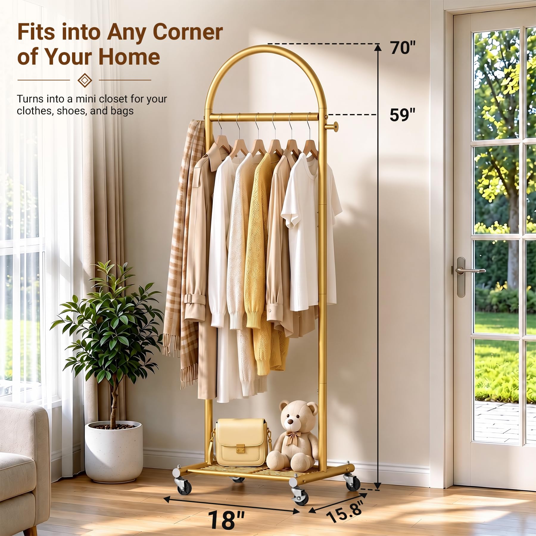 MISSLO bottom grid shelf holding shoes and boxes for organized storage benefit