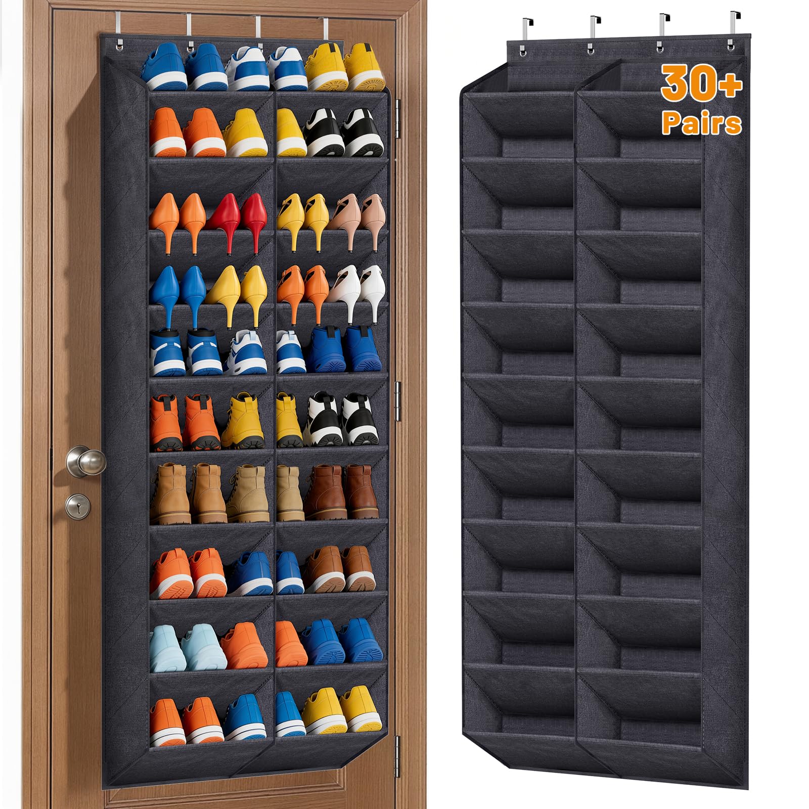 MISSLO front view showing full 10-tier organizer and tidy storage benefit