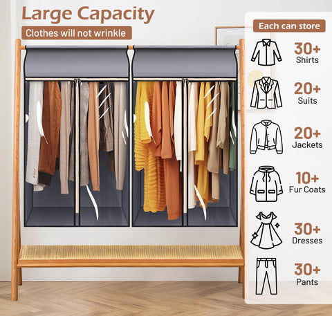 MISSLO 43-inch bag covering a long coat to prevent wrinkles and dust
