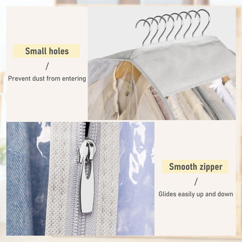 MISSLO garment bag hanging in closet showing scale and space-saving benefit