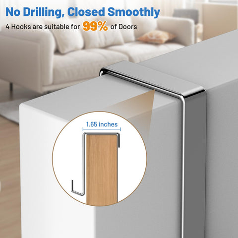 MISSLO metal hooks and hardware detail for secure, no-tools installation