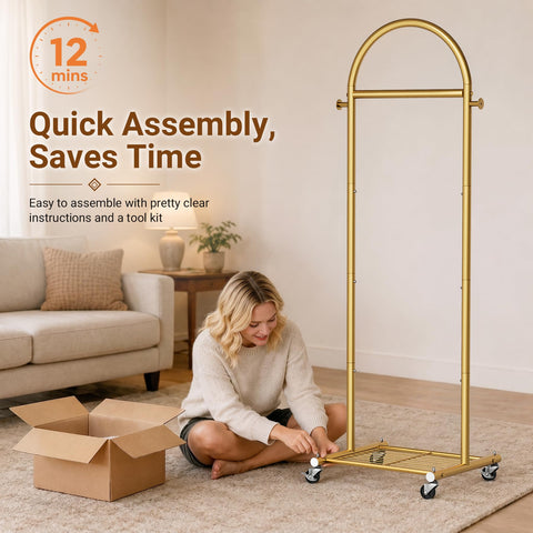 MISSLO lifestyle in bedroom showing how rack elevates room decor and functionality benefit