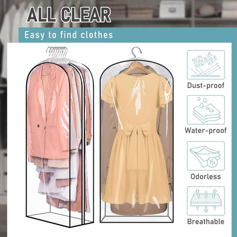 MISSLO garment bags hung in closet for quick outfit identification benefit