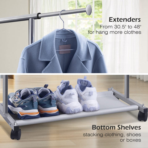 MISSLO set up inside a closet showing space-saving storage benefit