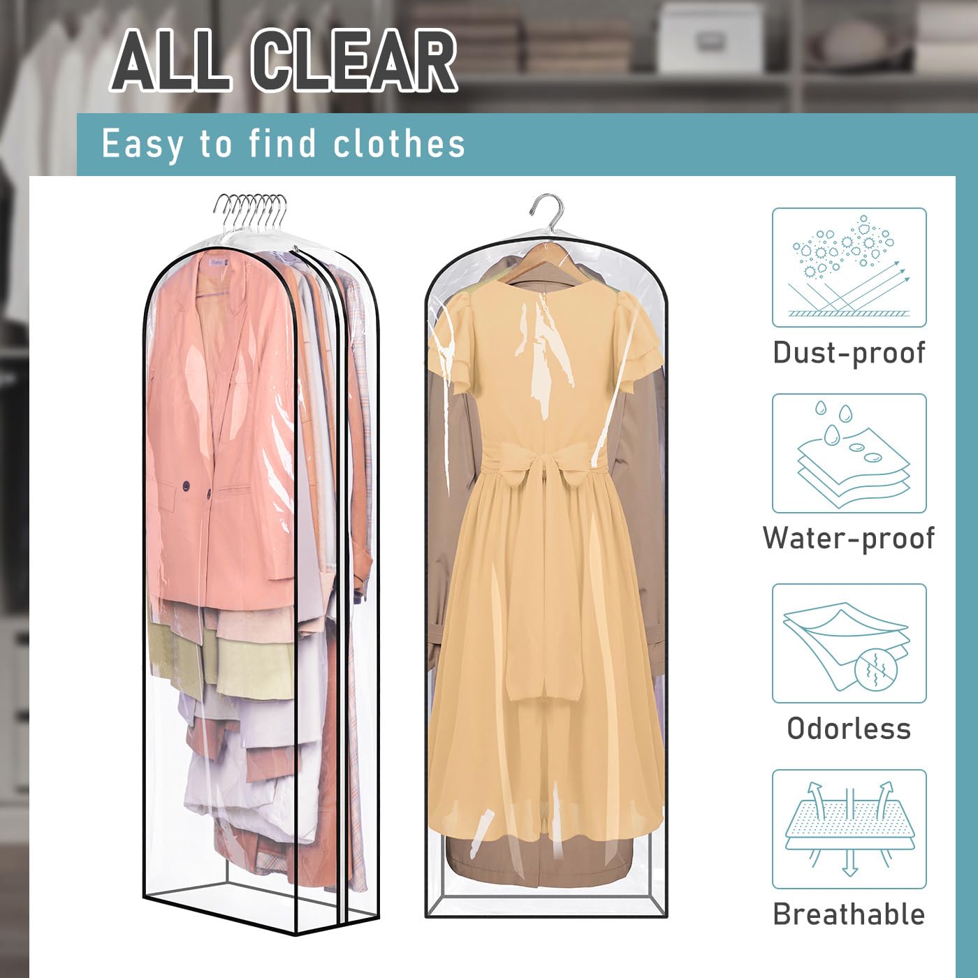 MISSLO long gown inside bag showing wrinkle-free protection