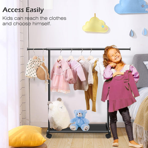 MISSLO top rail extended to show adjustable width for more hanging space