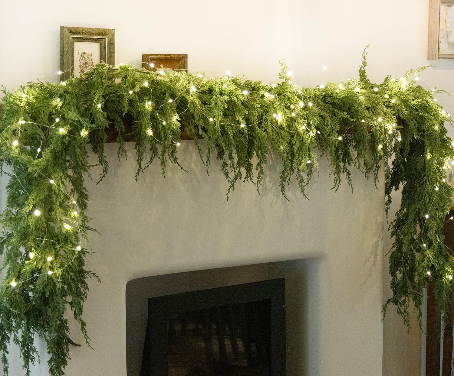 MISSPIN front view of 6ft garland showing overall length and lights benefit