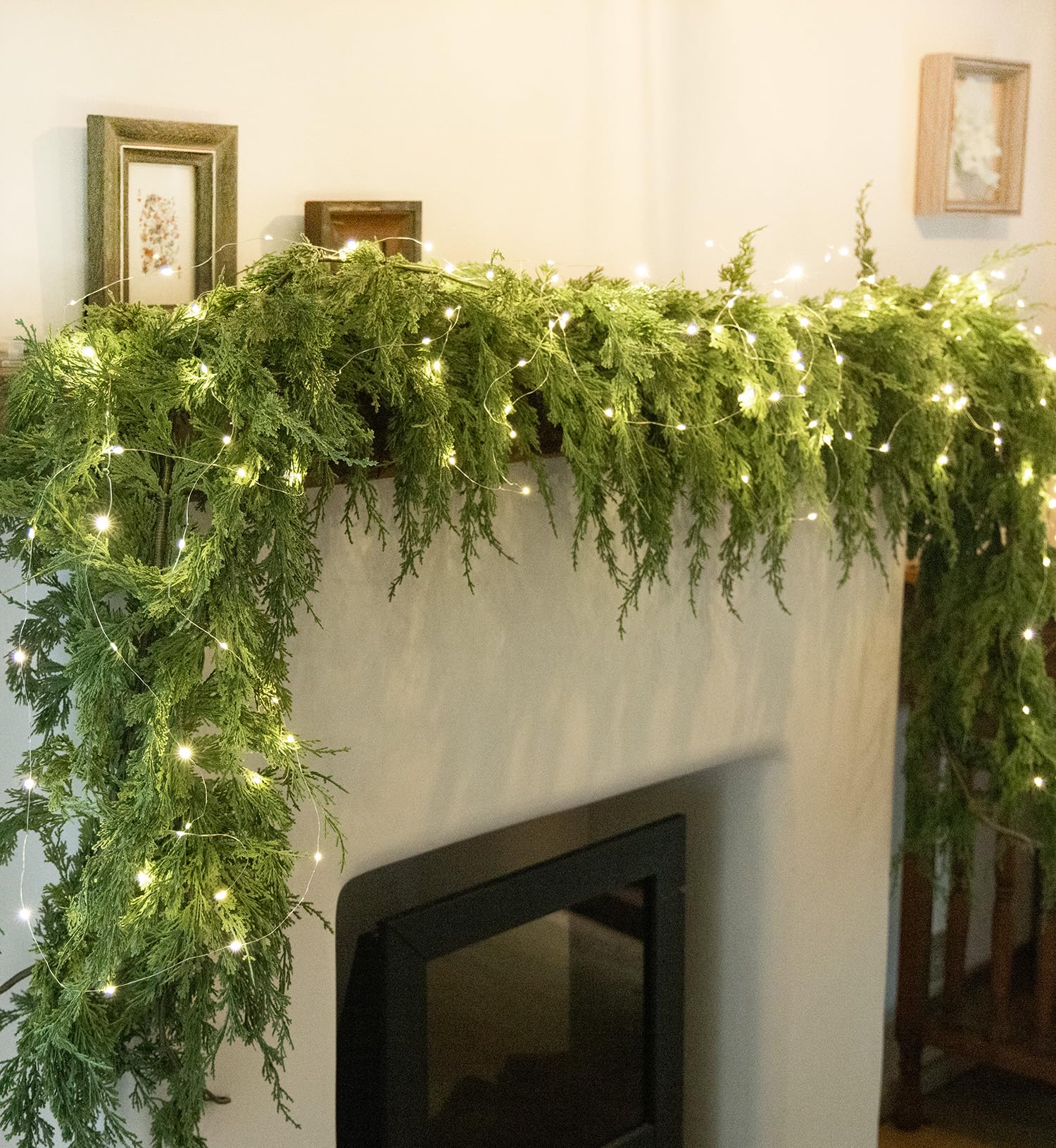 MISSPIN garland hung on porch demonstrating weather-protected outdoor use