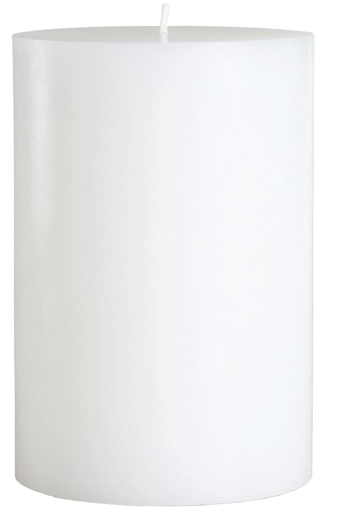 Mister Candle front view of white 4x6 pillar showing elegant classic look