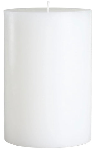 Mister Candle front view of white 4x6 pillar showing elegant classic look