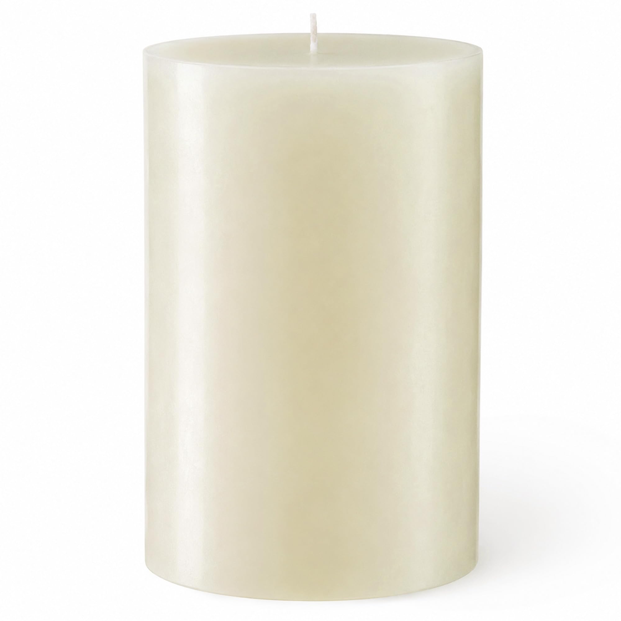Mister Candle front view ivory pillar showing elegant finish and long burn