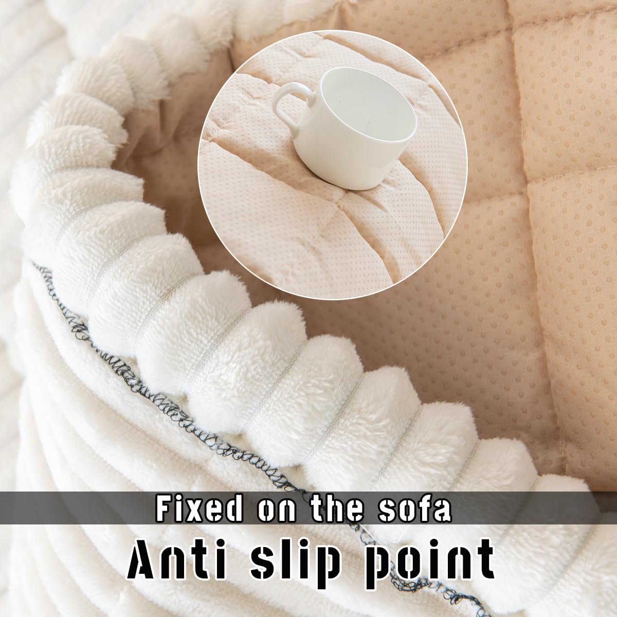 Mitid underside view showing non-slip backing for secure sofa grip