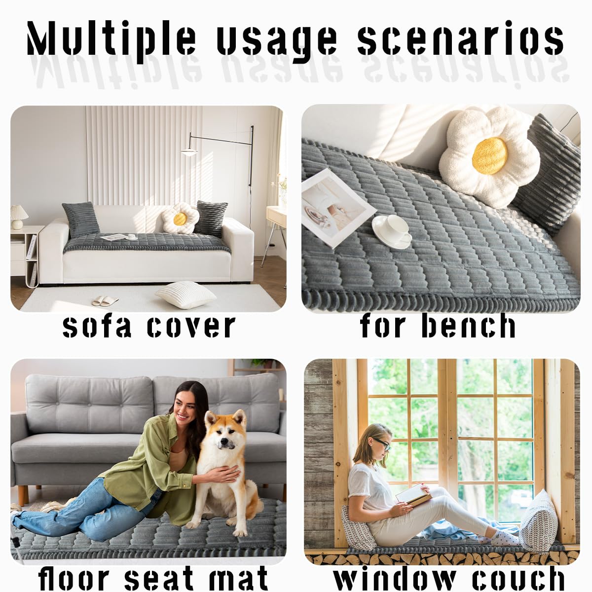 Mitid cover beside couch for size comparison showing full coverage benefit