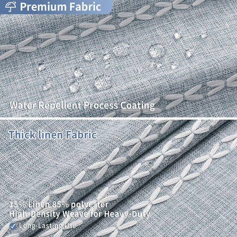 MitoVilla slubbed linen-poly texture close-up offering soft natural feel and durable weave