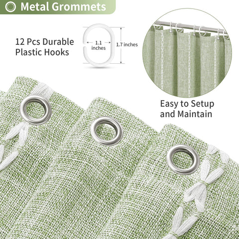 MitoVilla rust-resistant stainless-steel grommets and included hooks for easy setup