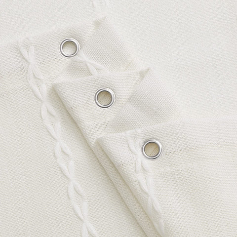 MitoVilla fabric weave texture close-up demonstrating heavy drape and privacy benefit