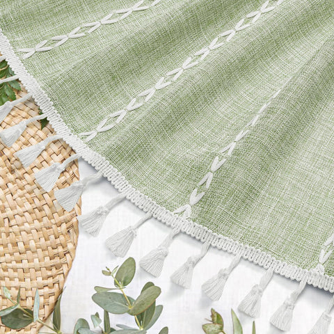 MitoVilla linen-polyester weave texture providing natural look and durability