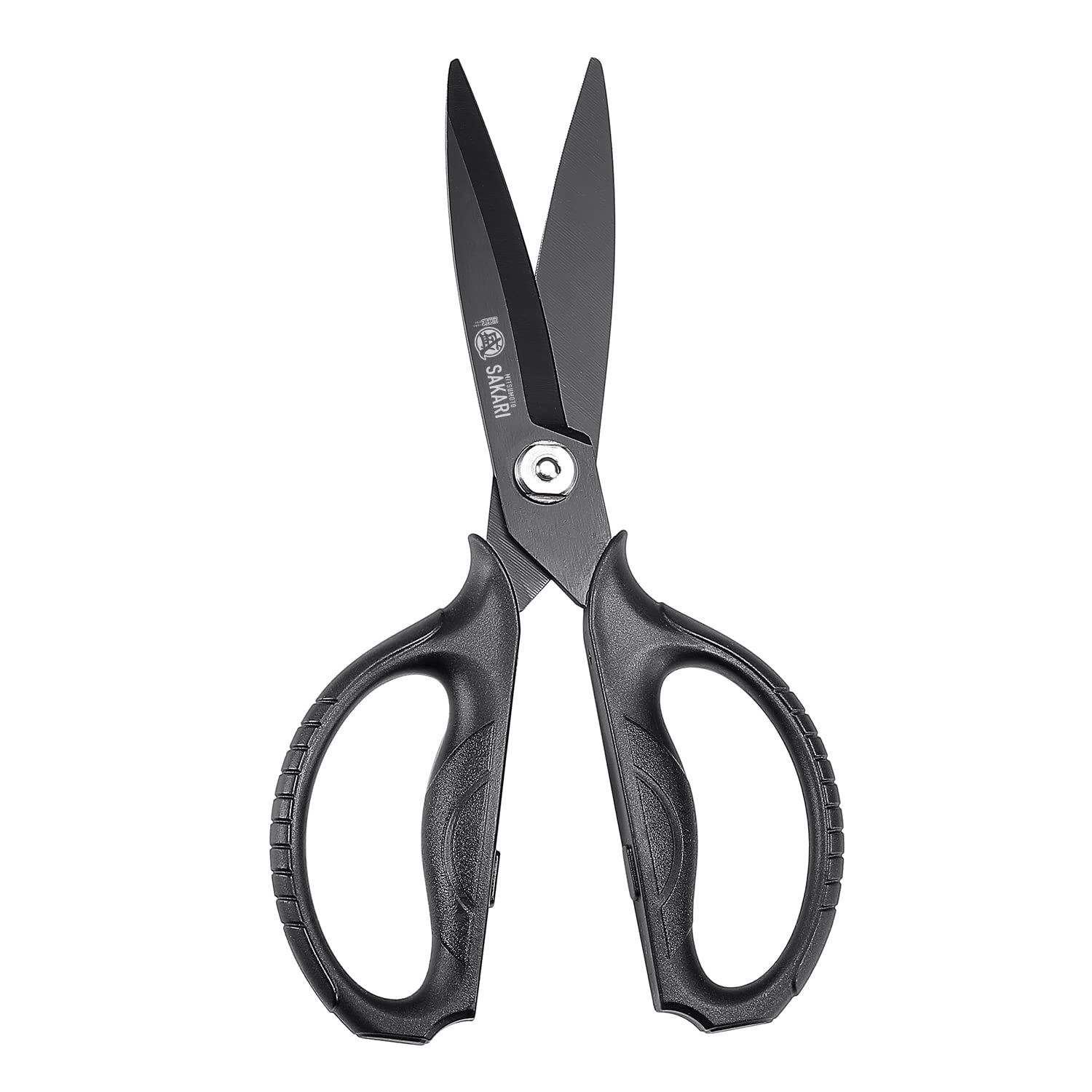 MITSUMOTO SAKARI front packaging view showing durable kitchen shears benefit of clear branding