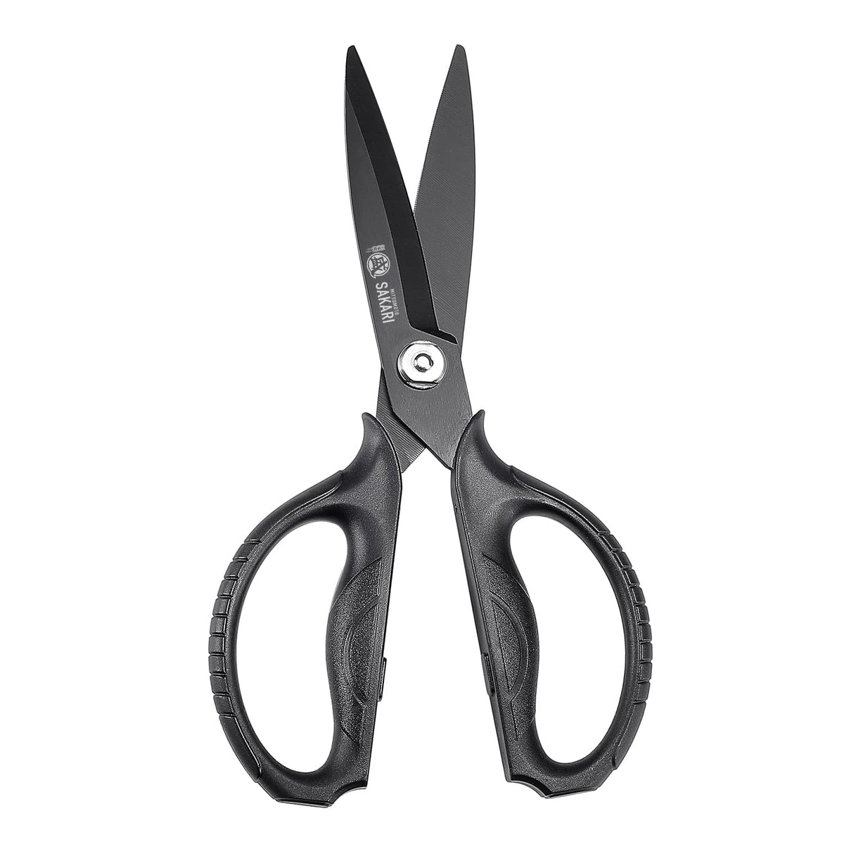 MITSUMOTO SAKARI front packaging view showing durable kitchen shears benefit of clear branding