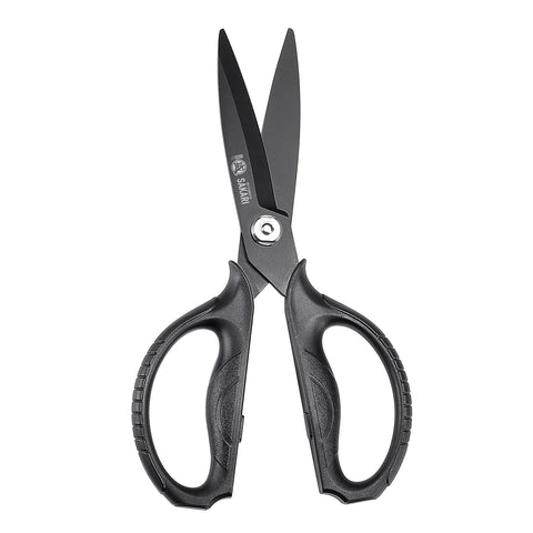 MITSUMOTO SAKARI front packaging view showing durable kitchen shears benefit of clear branding