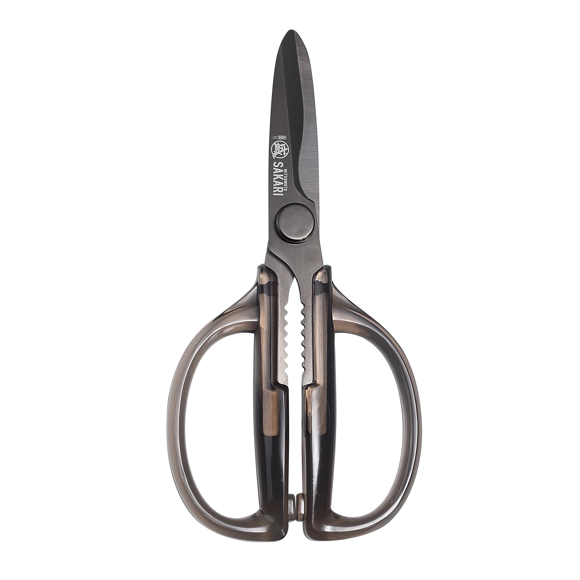 MITSUMOTO SAKARI front view showing full shears and sleek profile for versatile cutting