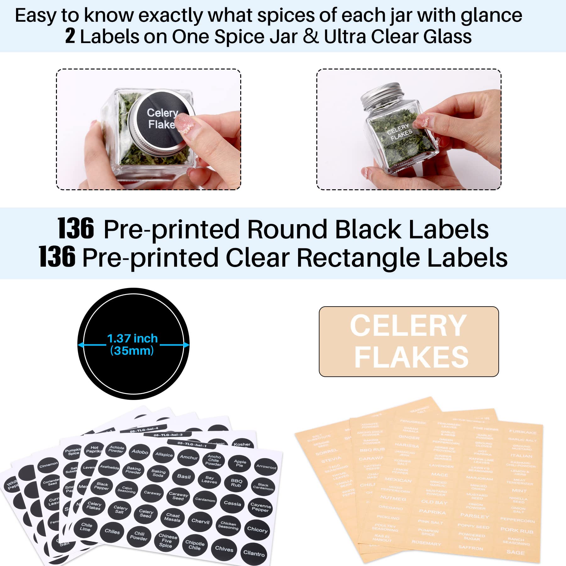 MIUKAA spread of 372 labels and marker for fast identification benefit