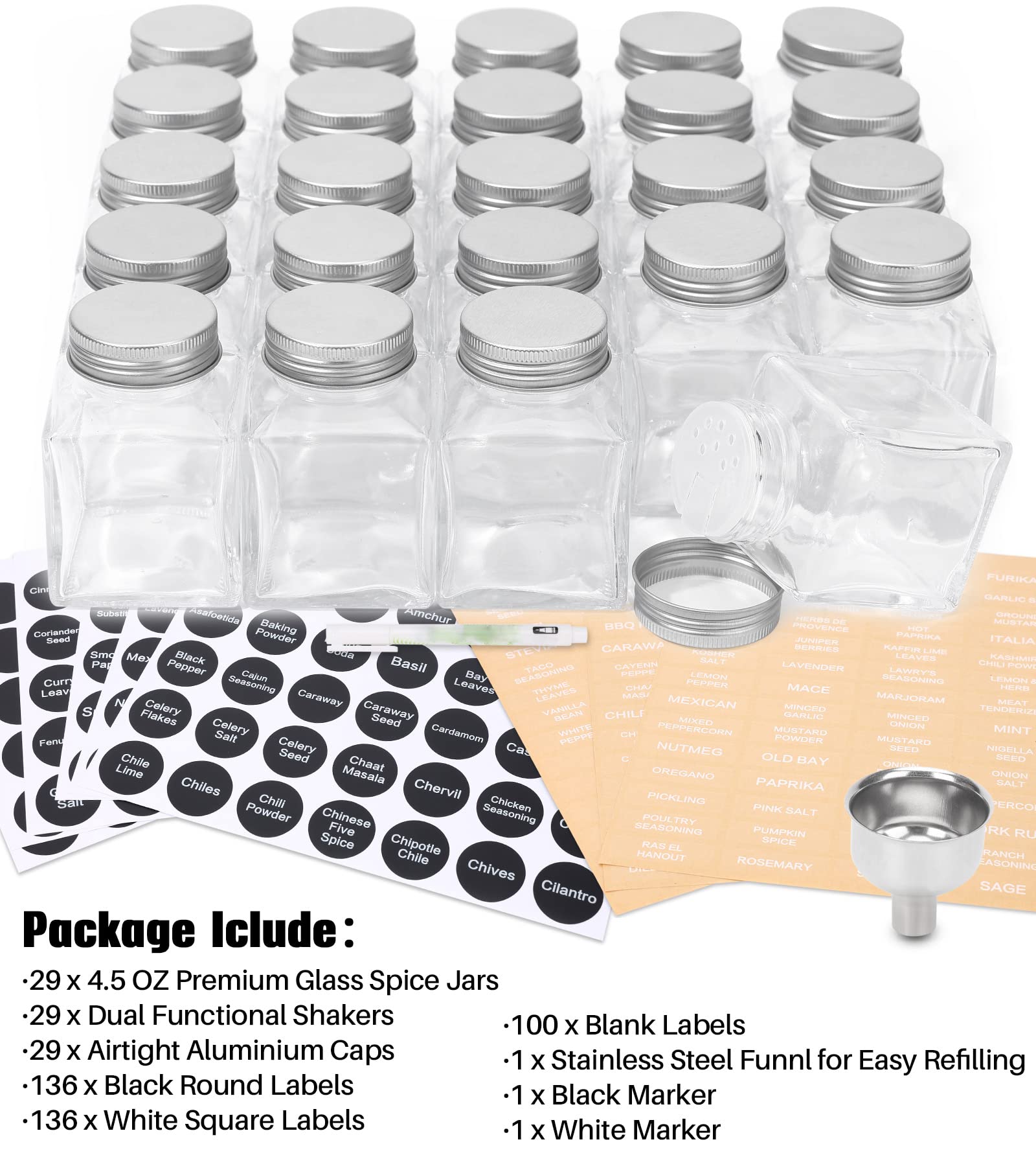 MIUKAA stainless steel funnel refilling jar cleanly with no spills benefit
