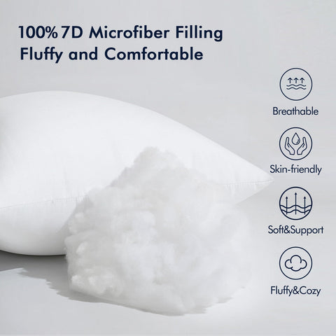 MIULEE close-up of 7D fiber fill highlighting resilient loft and supportive feel