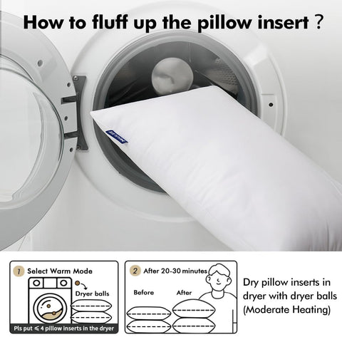 MIULEE insert in dryer with dryer balls to show quick fluffing and restored loft benefit