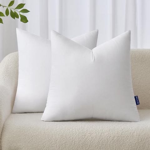 MIULEE front view of two 24x24 pillow inserts showing neat packaging and full shape benefit