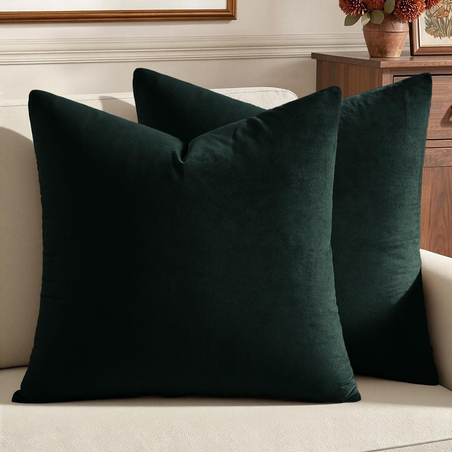 MIULEE front view of army green covers showing elegant finish and instant style