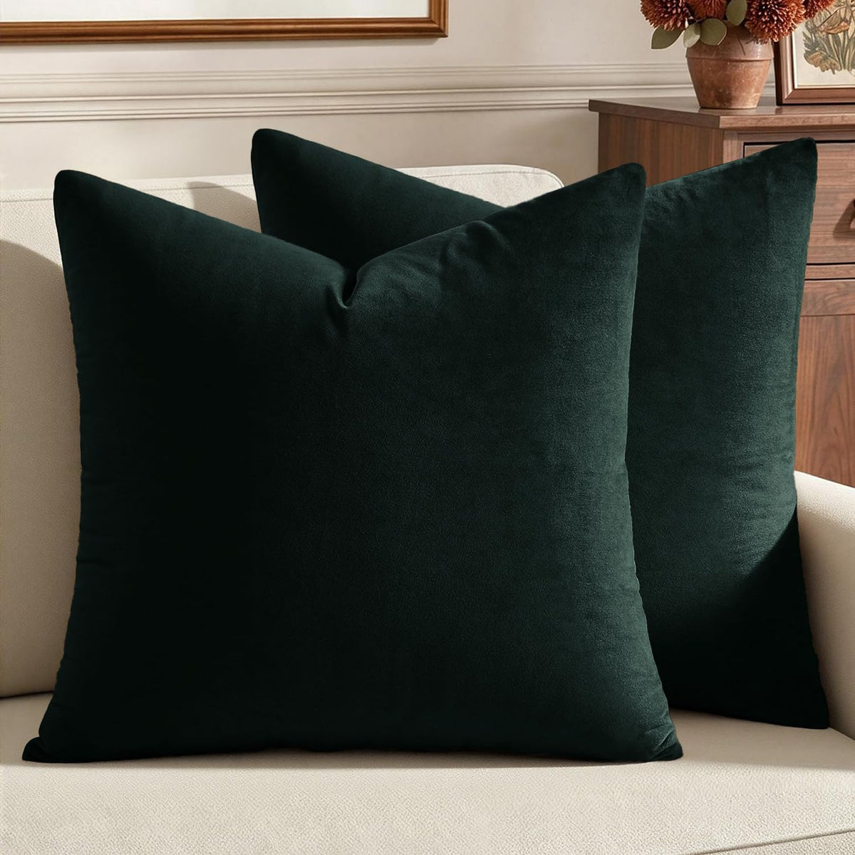 MIULEE front view of army green covers showing elegant finish and instant style