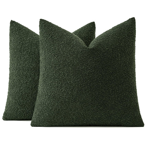 MIULEE bedroom styled with dark green pillow showing cohesive decor benefit