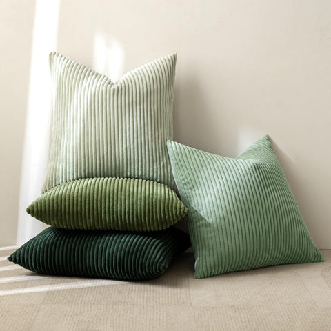 MIULEE four pillows arranged on bed showcasing coordinated bedroom accent styling