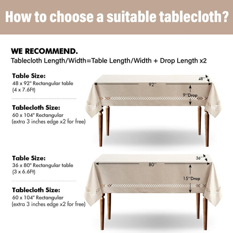 MIULEE drape comparison over table emphasizing size fit and coverage