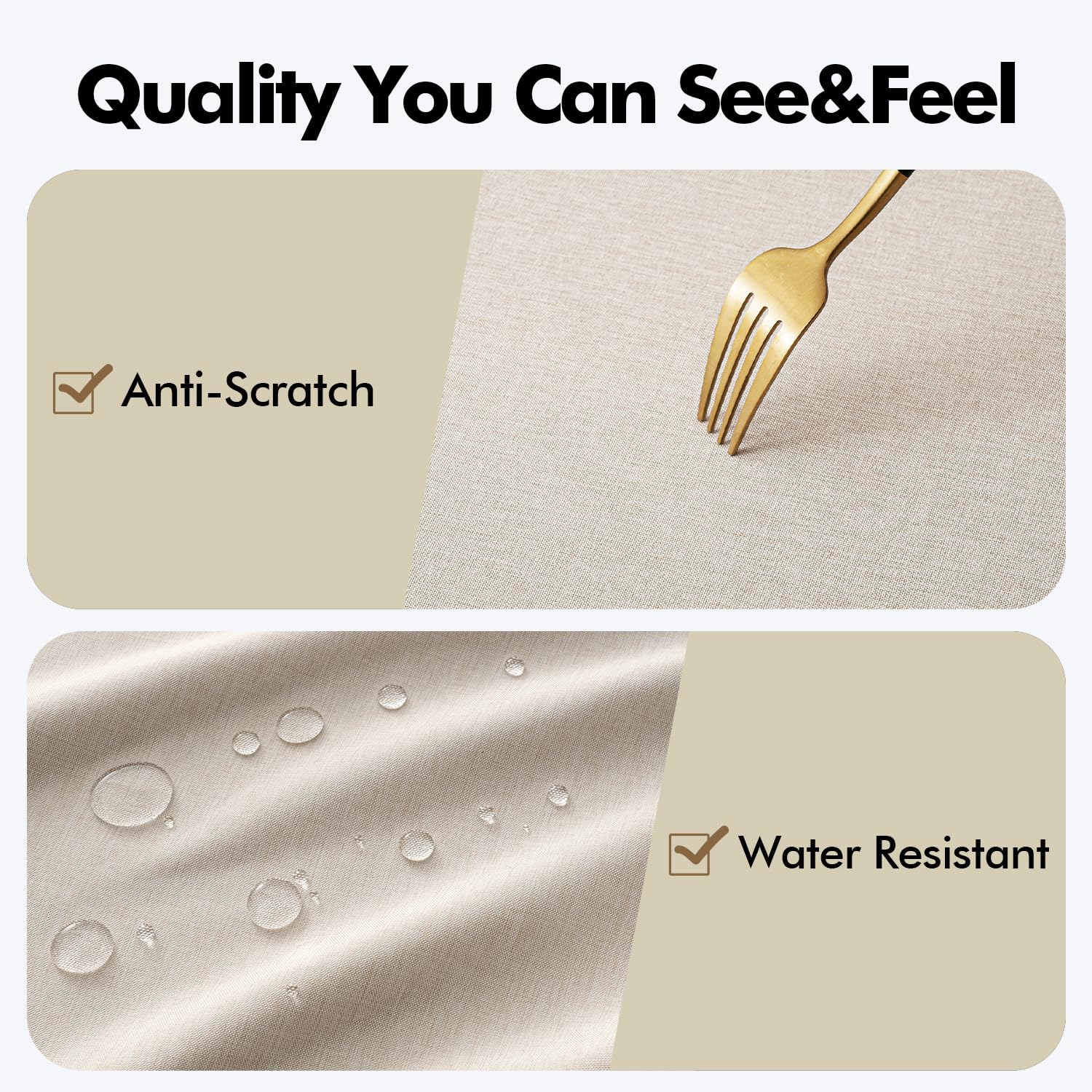 MIULEE stain resistance demo with water beading to show easy cleanup