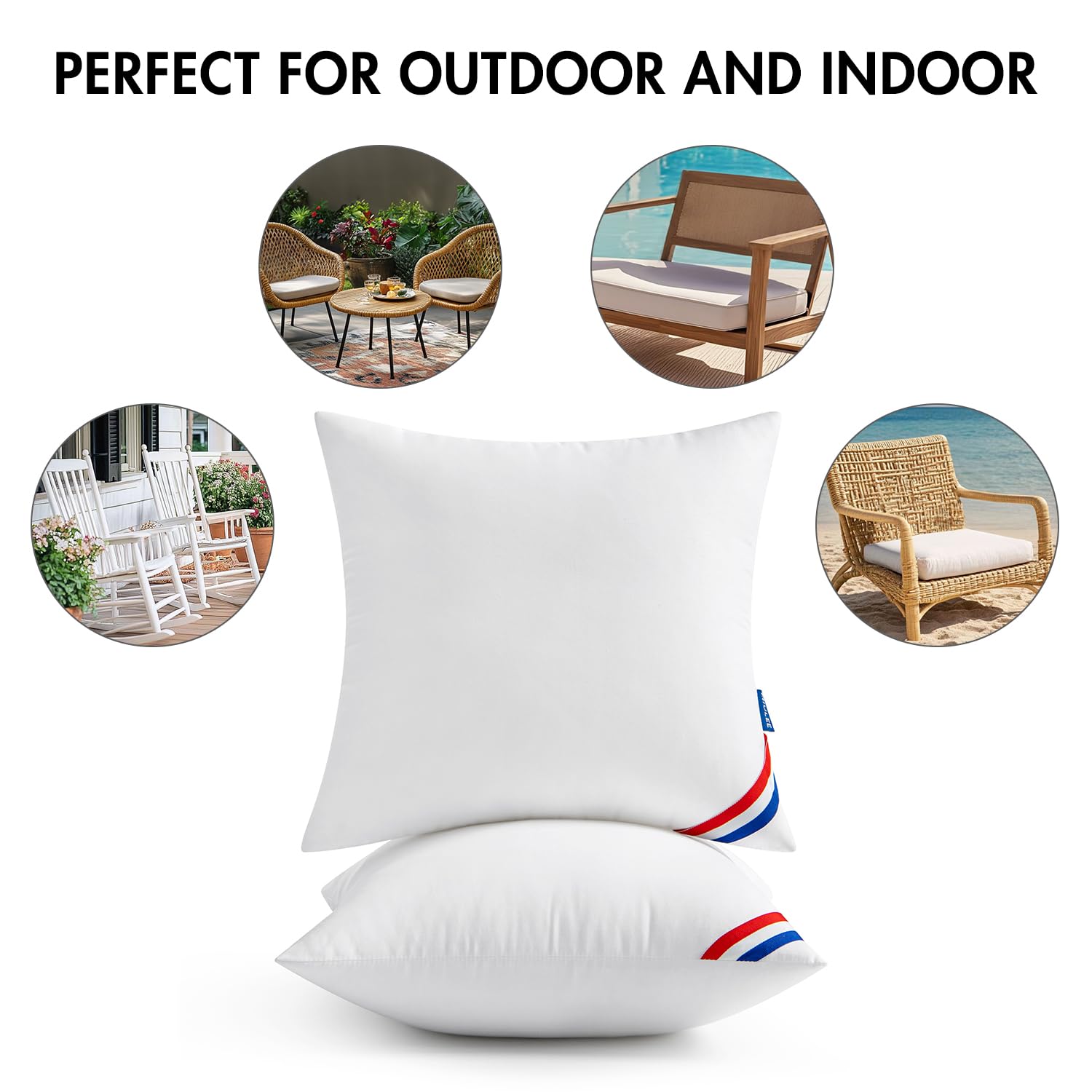MIULEE pillows on picnic bench showing outdoor versatility benefit