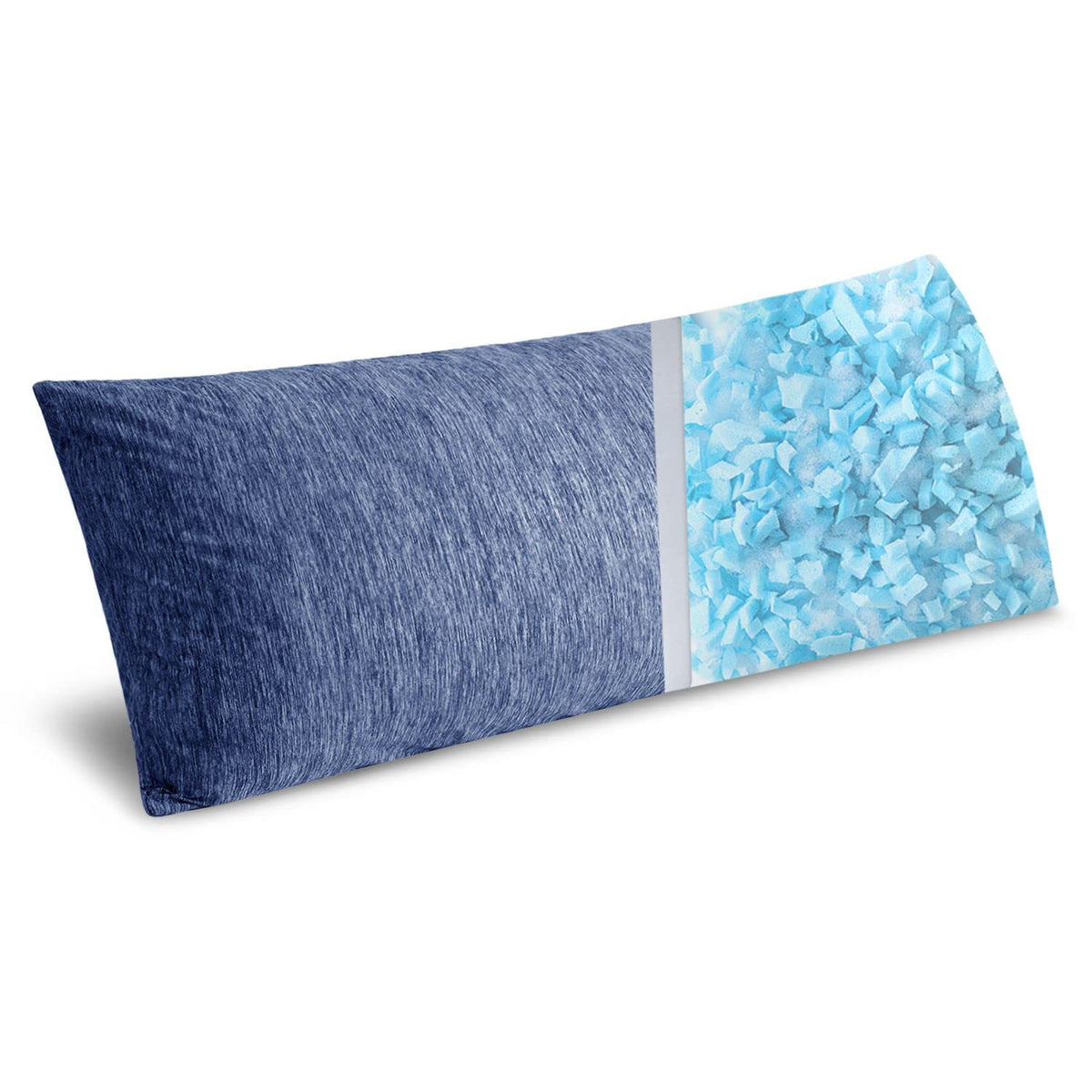 MIULEE front view of blue 20x54 body pillow showing full-length comfort and support