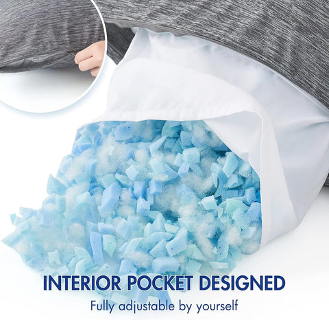 MIULEE shredded memory foam detail demonstrating adjustable loft and resilience