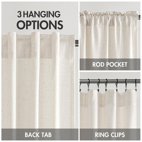 MIULEE curtain with clip rings installed showing easy hanging option